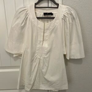 Pomander Place White Pleated Blouse